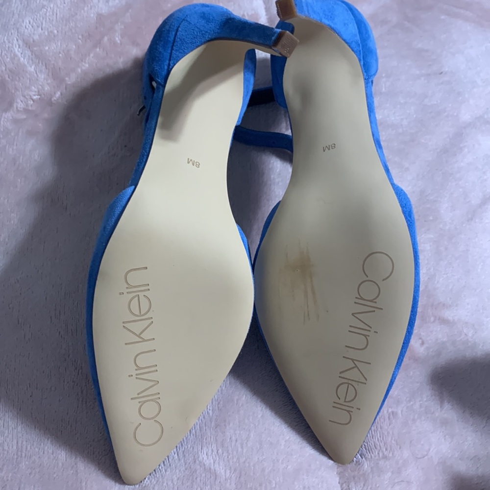 ๐NWOT Calvin Klein Womens Suede Ankle Strap Heels - Picture 8 of 14